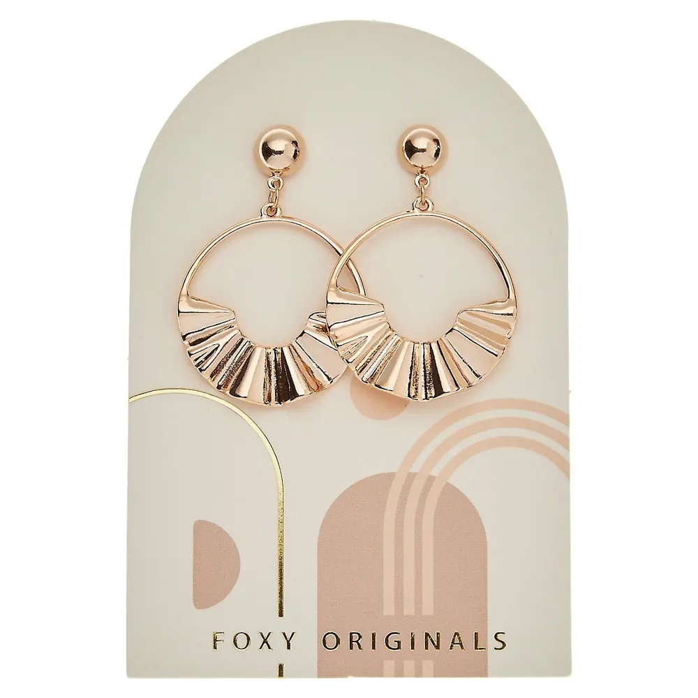 Dusk 14K Rose Goldplated Pewter Hoop Drop Earrings