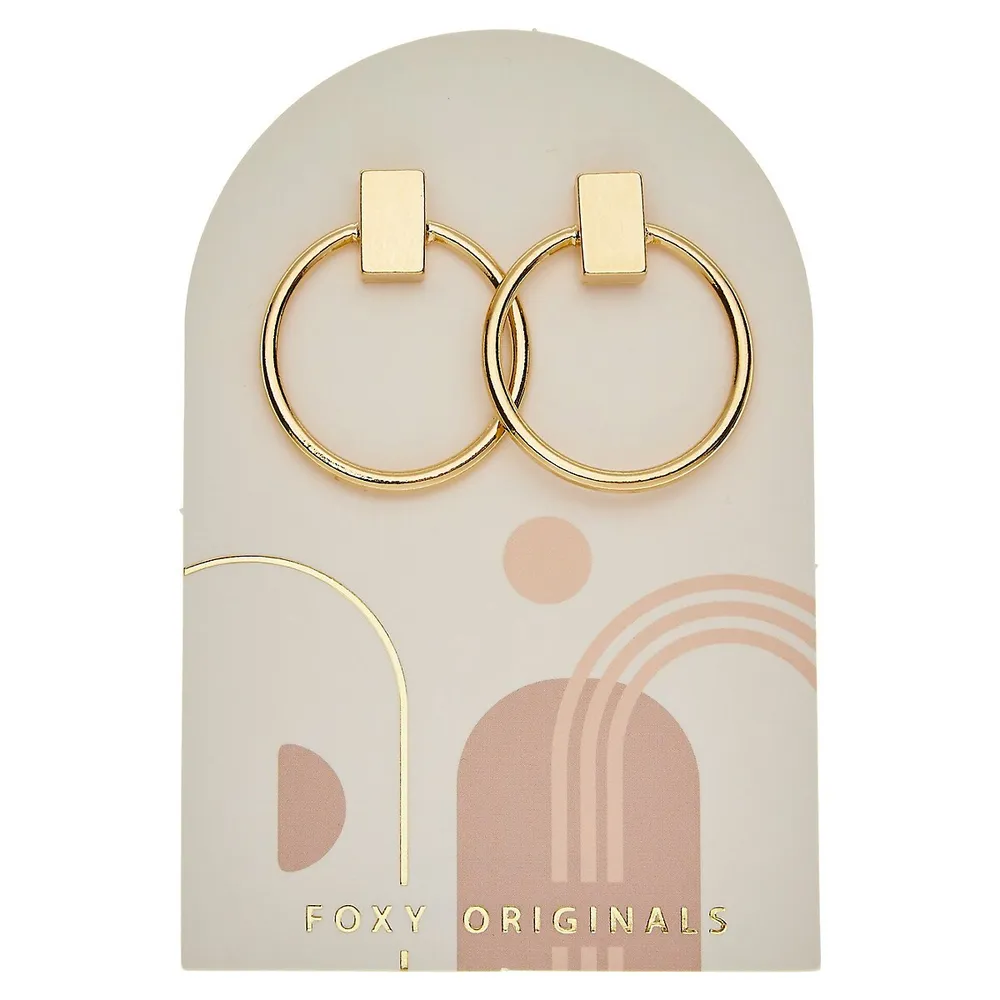 ​Hollis 14K Goldplated Pewter Stud Earrings