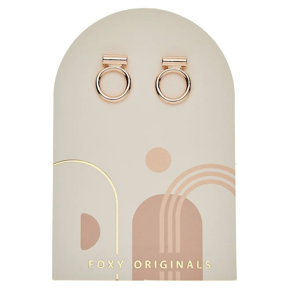 Jaden 14K Rose Goldplated Pewter Hoop Earrings