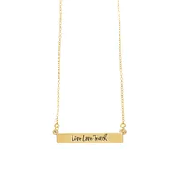 Teacher 14K Goldplated Pewter Bar Pendant Necklace