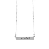 Teacher Silverplated Pewter Bar Pendant Necklace