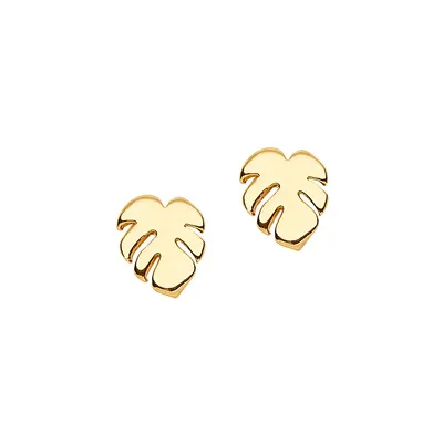 Boutons d'oreilles en étain plaqué or 14 ct Gardenia