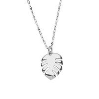 Collier à pendentif en étain plaqué argent Palm Gardenia