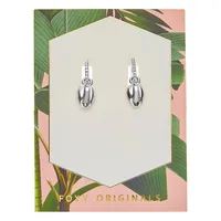 Gardenia Paradise Silverplated Pewter, Swarovski Crystal & Crystal Earrings