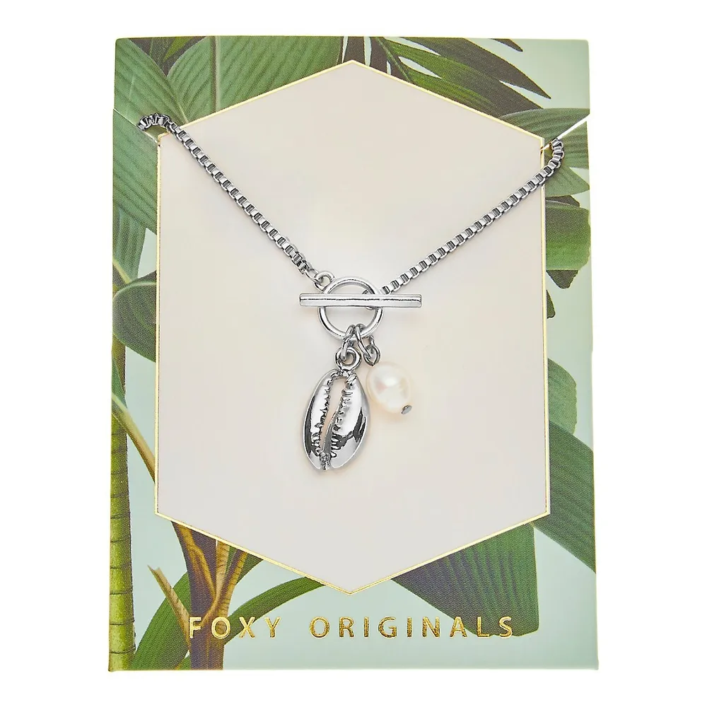 Paradise Silverplated & 10MM Freshwater Pearl Pendant Necklace