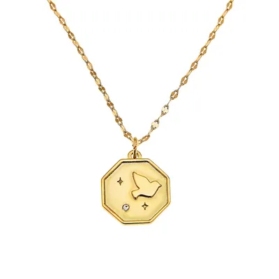 The Wild Spirit 14K Goldplated Dove Pendant Necklace