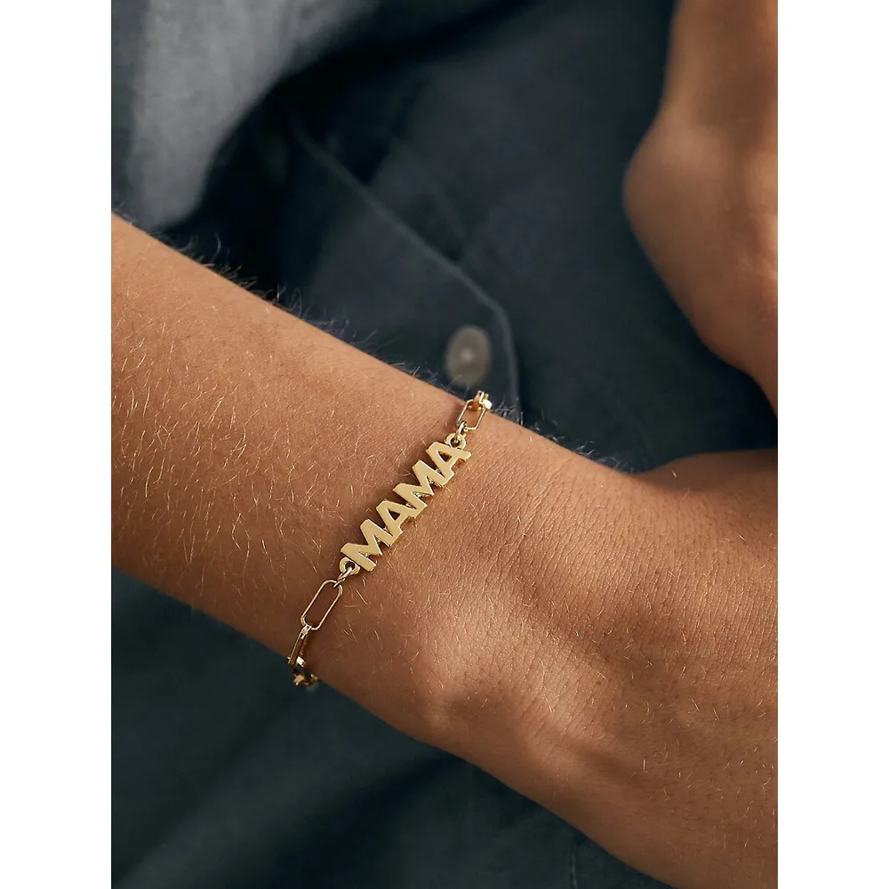 P.S. I Love You 14K Goldplated Mama Bracelet