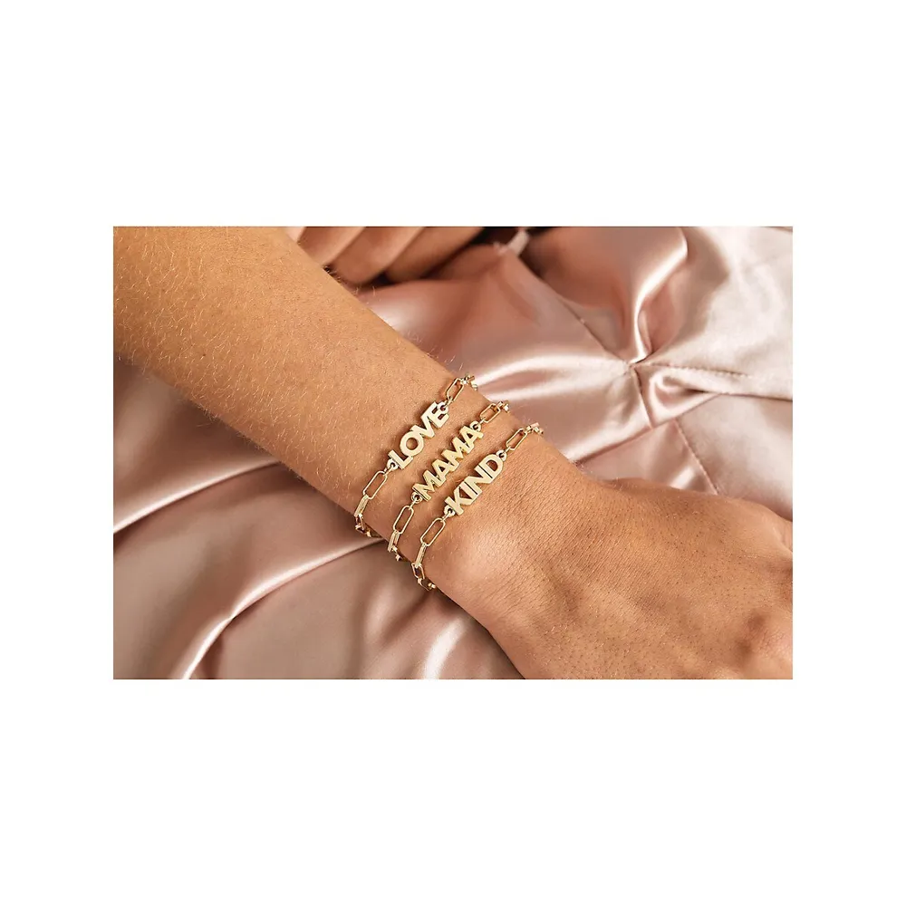 P.S. I Love You 14K Goldplated Mama Bracelet