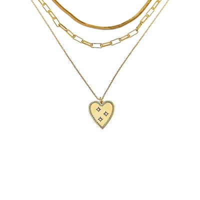 Collier plaqué or 14 ct avec cristal All You Need Is Love