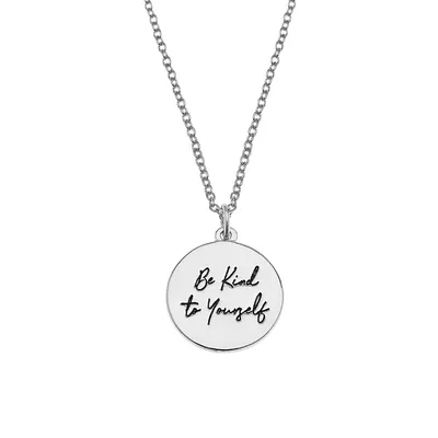 The Give Back Silverplated Be Kind To Yourself Pendant Necklace
