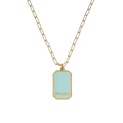 14K Goldplated & Fine Pewter Breather Hand-Painted Pendant Necklace