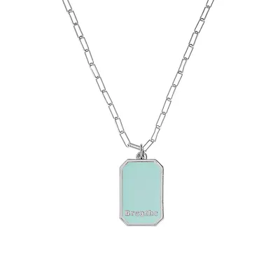 Silverplated & Fine Pewter Breathe Hand-Painted Pendant Necklace