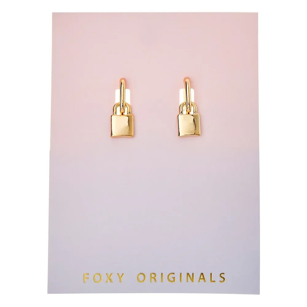 Golden Days Goldplated Lock Earrings