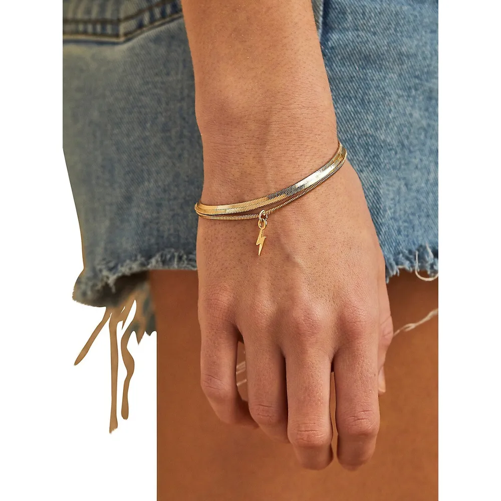 Golden Days 14K Goldplated Fine Pewter Dual-Layered Flash Bracelet