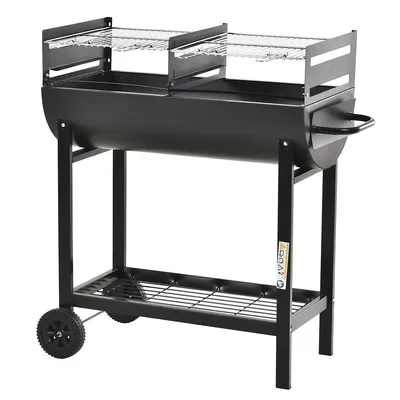 35.5" Steel Portable Charcoal Smoking Grill