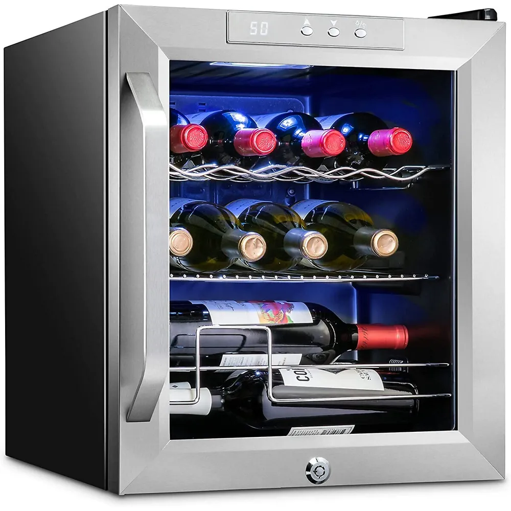 Costway 12 Bottle Compressor Wine Cooler Refrigerator Large - See Details - Black