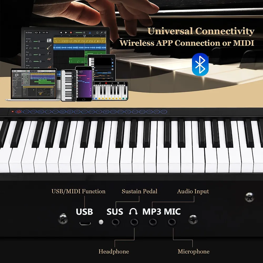Costway 88 Key Full Size Electric Piano Keyboard with Stand 3