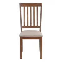 Dining Chair, Set Of 2, Side, Upholstered, Kitchen, Dining Room, Brown Fabric, Walnut Wood Frame, Transitional
