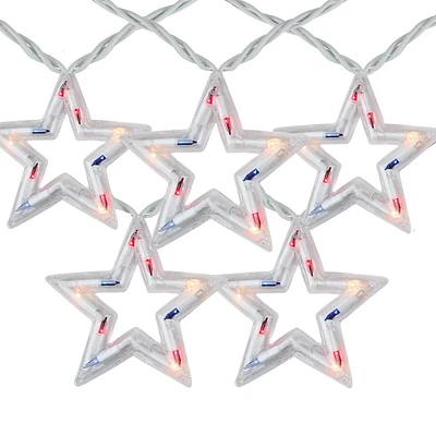 5ct Patriotic Star Fourth Of July Light Set, 5.25ft White Wire