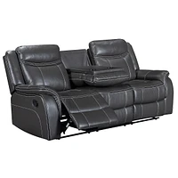 Grey Breathable Gel Leather Ultimacomfort Recliner Sofa