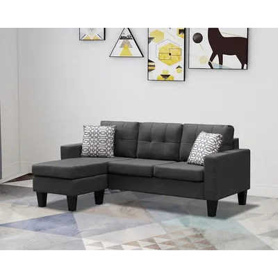 Grey Linen Sofa Sectional Small