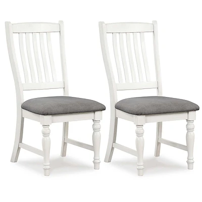 Set Of 2/4 Dining Chairs With Solid Wood Legs & Padded Seat Kitchen Side Chair White Grey