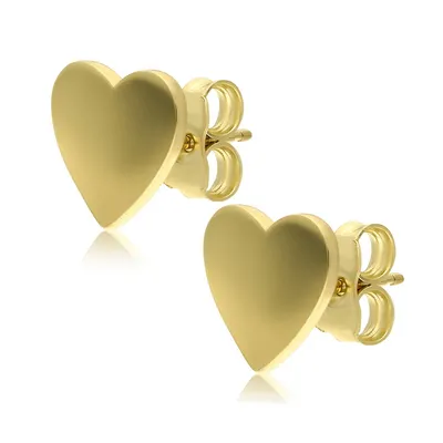 10kt Heart Yellow Gold Stud Earrings