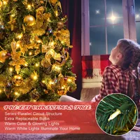 Costway 7.5ft Pre-lit Artificial Christmas Tree 1100 Tips W/140 Ornaments And 250 Lights