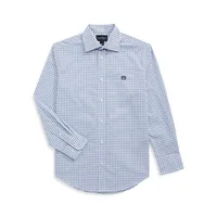 Boy's Grid-Print Sport Shirt