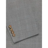 Classic-Fit Wool-Blend Natural Stretch Windowpane Suit Jacket