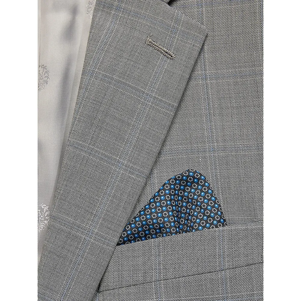 Classic-Fit Wool-Blend Natural Stretch Windowpane Suit Jacket