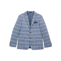 Boy's Windowpane Check Blazer