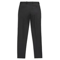 Boy's Flat-Front Check Trousers