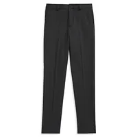 Boy's Flat-Front Check Trousers
