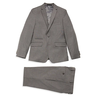 Boy's Mini Grid Skinny Suit