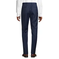 Classic-Fit Checks Wool-Blend Flat-Front Trousers