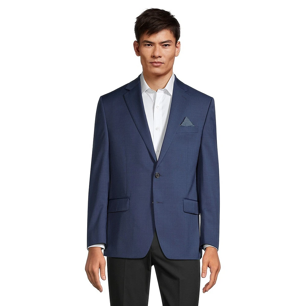 Classic-Fit Wool-Blend Natural Stretch Suit Jacket