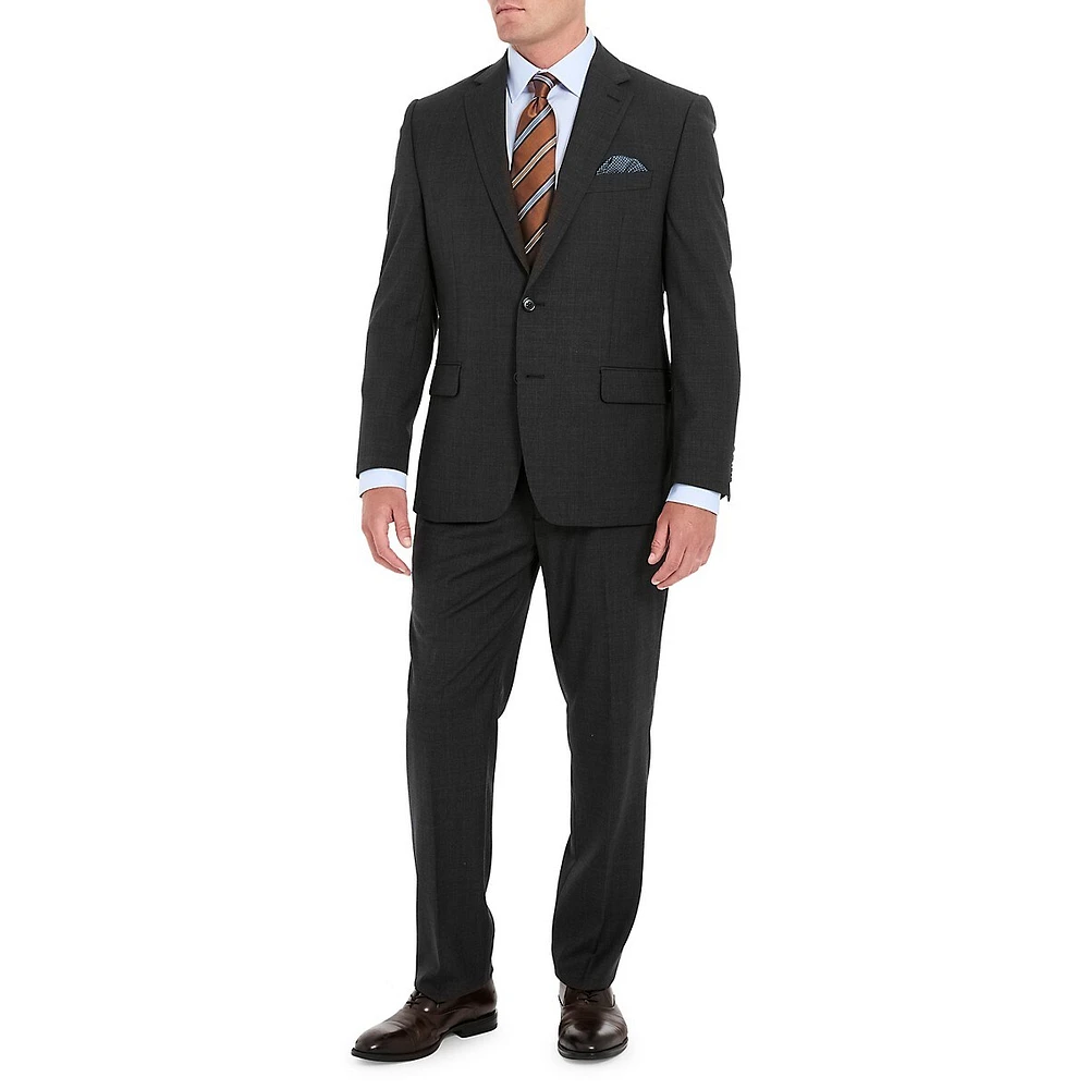 Classic-Fit Charcoal Neat Suit Separate Jacket