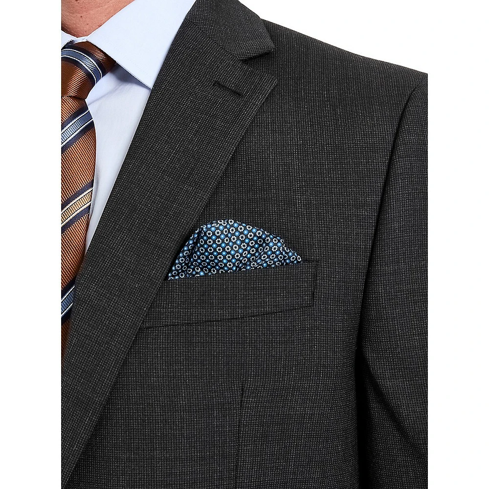 Classic-Fit Charcoal Neat Suit Separate Jacket