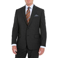 Classic-Fit Charcoal Neat Suit Separate Jacket