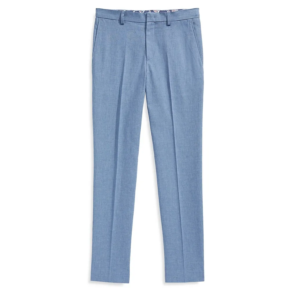 Boy's Linen-Blend Chambray Pants