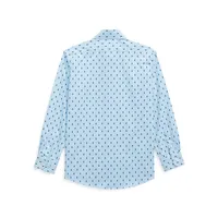 Boy's Skull-Print Dress Shirt