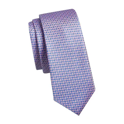 Silk-Blend Zig-Zag Slim Tie