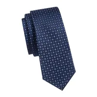 Tile-Pattern Silk-Blend Slim Tie