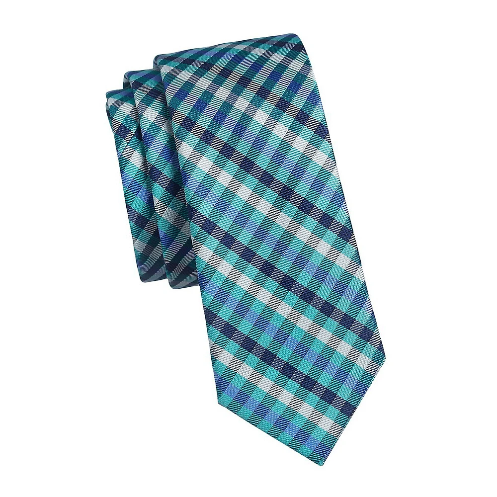 Plaid Silk Slim Tie