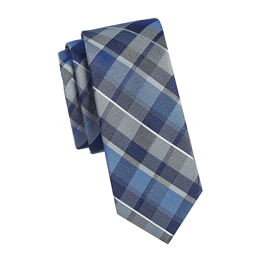 Plaid Silk Slim Tie