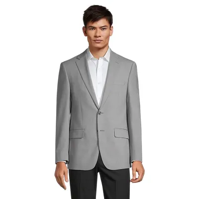 Slim-Fit Wool-Blend Sharkskin Suit Jacket