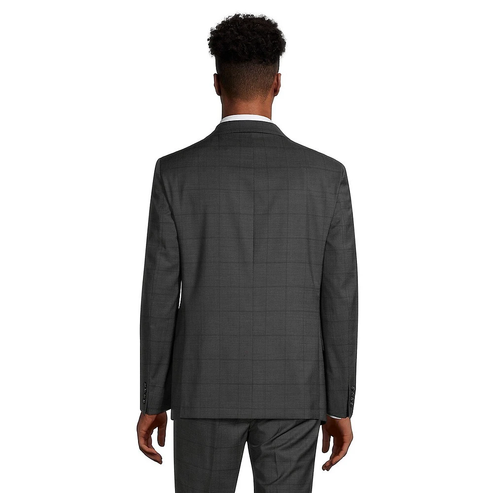 Mabry Slim-Fit Wool-Blend Windowpane-Check Suit Jacket