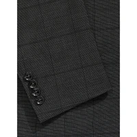 Mabry Slim-Fit Wool-Blend Windowpane-Check Suit Jacket