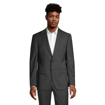 Mabry Slim-Fit Wool-Blend Windowpane-Check Suit Jacket